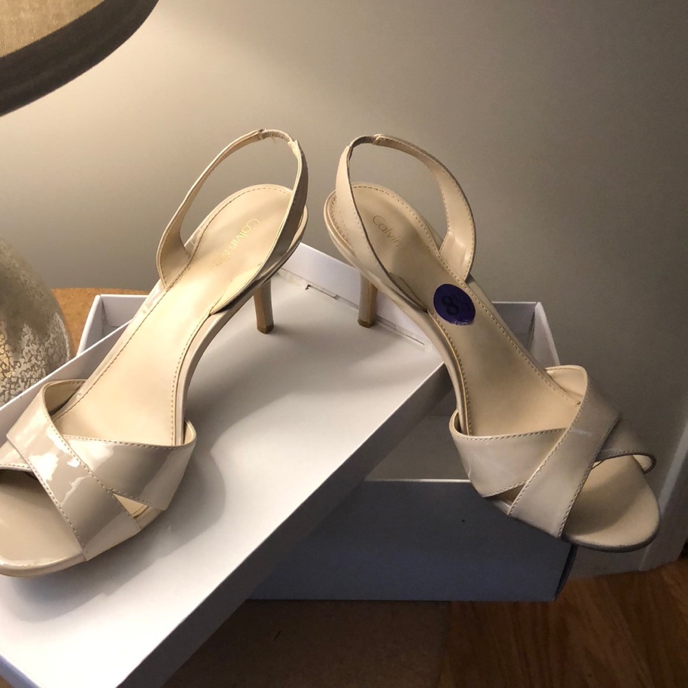 Nude sandal heels